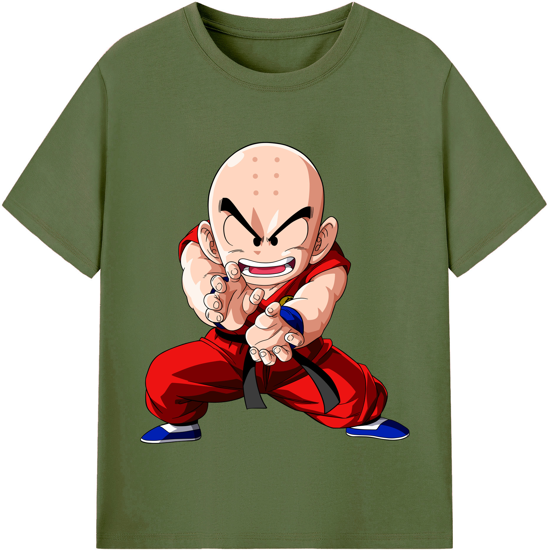 （画像用） ドラゴンボール クリリン DRAGON BALL krillin 綿100％半袖Tシャツ（フロントプリント）